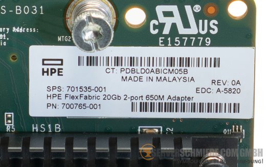 HP 650M FlexFabric 2x 20GbE Network Ethernet mezzanine Controller Adapter Blade BL460c Gen10 700765-001