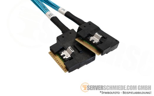 HP 65cm NVMe Kabel cable SFF-8654 gerade to 2x SFF-8654 winkel DL380 Gen11 P51548-001