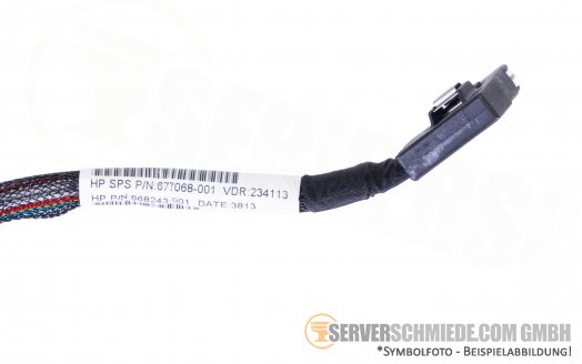 HP 65cm SAS Kabel 1x SFF-8087 gerade 1x SFF-8087 winkel  668243-001 677068-001