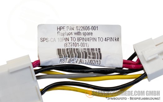 HP 6cm Backplane Power Kabel cable 1x 10-pin gerade to 1x 8-pin gerade ML30 Gen9 822606-001