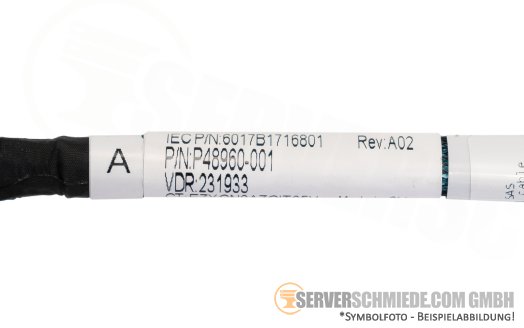 HP 70cm NVMe SAS TriMode Kabel cable 1x SFF-8654 gerade to 1x SFF-8654 winkel DL360 Gen11 P52416-B21 for MR408i-o +NEW+