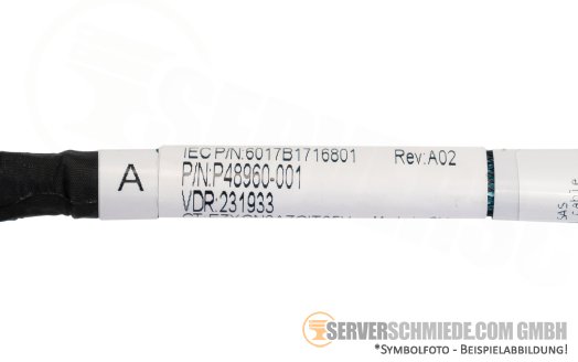 HP 70cm NVMe SAS Tri-Mode Kabel cable OROC OCP 1x SFF-8654 gerade to 1x SFF-8654 winkel DL360 Gen11 P48960-001 of Kit P52416-B21 +NEW+