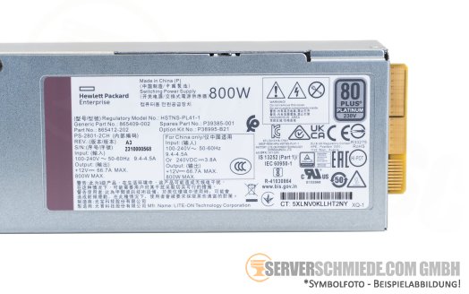 HP 800W 80 Plus Platinum PSU Netzteil Gen10 Gen10 Plus Gen11 P38995-B21