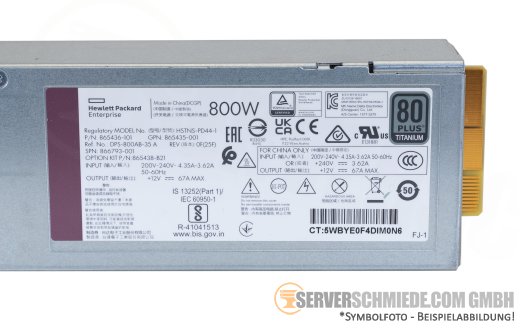 HP 800W Netzteil PSU 80 Plus Titanium Gen10 Plus Gen11 P865436-101 P865438-B21 +NEW+