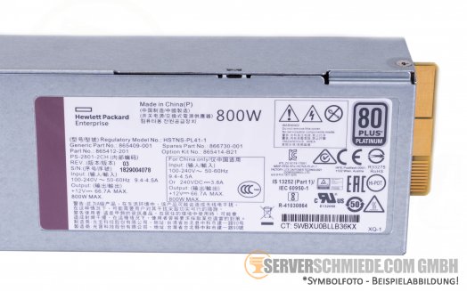 HP 800W Netzteil PSU Netzteil 865412-201 865414-B21 DL360 DL380 ML350 Gen9 Gen10