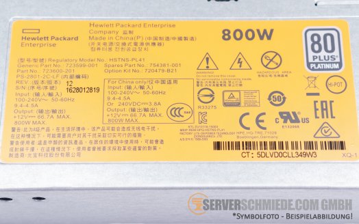 HP 800W DL360 DL380 ML350 Gen9 Gen10 PSU Netzteil 720479-B21