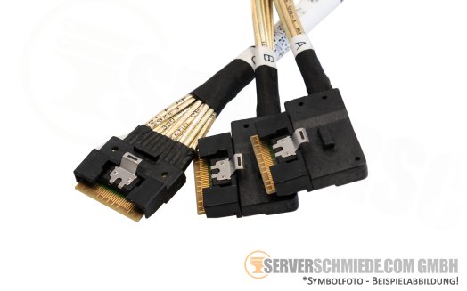 HP 80cm NVMe Kabel cable SFF-8654 gerade to 2x SFF-8654 winkel DL380 Gen11 P51547-001