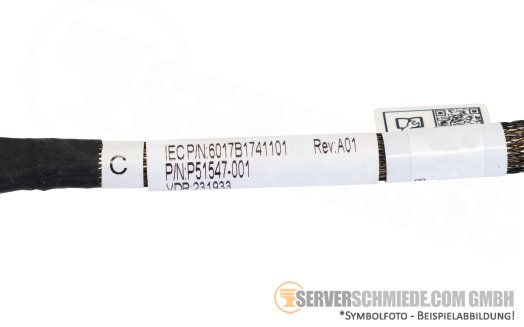 HP 80cm NVMe Kabel cable SFF-8654 gerade to 2x SFF-8654 winkel DL380 Gen11 P51547-001