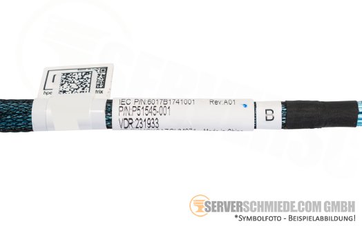 HP 80cm NVMe Kabel cable SFF-8654 winkel to SFF-8654 winkel Tri-Mode DL380 Gen11 P51545-001