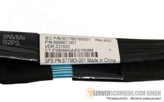 HP 80cm Slim SAS NVMe cable SFF-8654 DL560 Gen10 B2P3+B2P4 to Riser-1 Port 3A+4A 869967-001