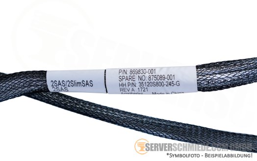 HP 85cm  SAS Kabel 1x SFF-8087 winkel -- 1x SFF-8087 gerade 1x SATA 1x SATA/Power 869830-001