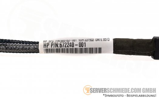 HP 85cm SAS Kabel 1x SFF-8087 gerade 1x SFF-8087 winkel 682628-001 672239-001