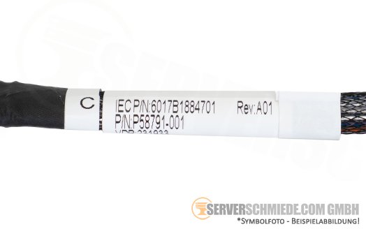HP 85cm SAS Kabel cable 2x SFF-8087 gerade to 1x SFF-8654 gerade DL380 Gen11 LFF P58791-001