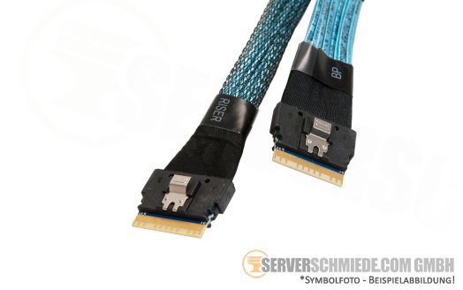 HP 85cm Slim SAS NVMe cable 2x SFF-8654 DL380 DL560 Gen10 Riser to NVMe Drive cage 869957-001