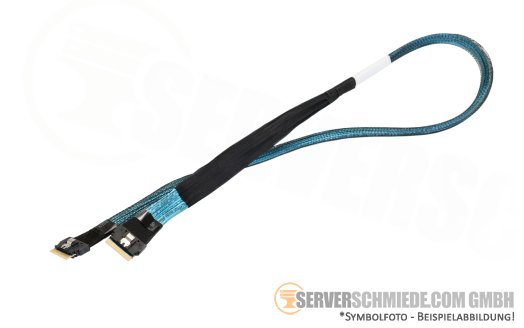 HP 85cm Slim SAS NVMe cable 2x SFF-8654 DL380 DL560 Gen10 Riser to NVMe Drive cage 869957-001