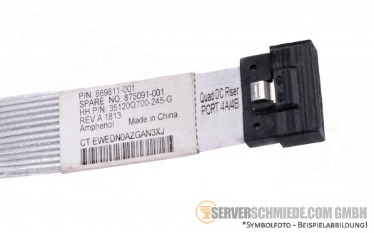 HP  60cm SAS NVMe Kabel cable 1x SFF-8654 74-pin gerade to 1x SFF-8654 74-pin gerade