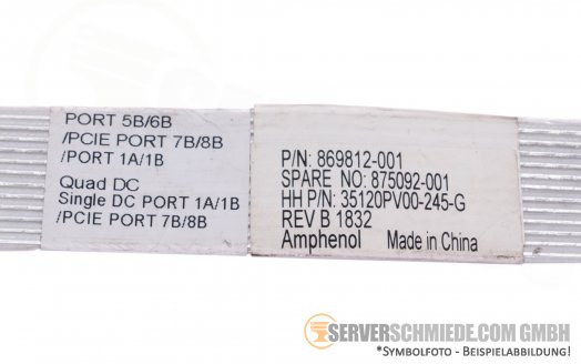 HP 869812-001 95cm SAS NVMe Kabel cable 1x SFF-8654 74-pin gerade to 1x SFF-8654 74-pin gerade