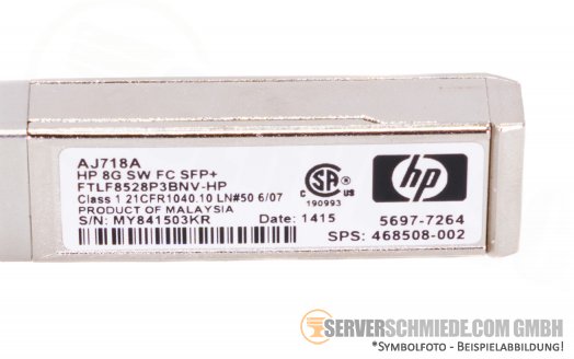 HP 8Gb SFP+ FC Transceiver FTLF8528P3BNV-HP 468508-002 AJ718A