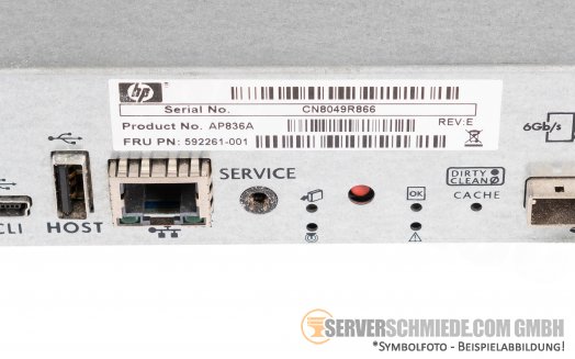 HP AP836A StorageWorks P2000 G3  2x 8Gb FC SAS Raid Controller 2 GB cache Raid: 0, 1, 10, 5, 6, 50