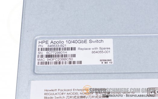 HP Apollo K6000 10/40Gb Ethernet Network switch 4x 40Gb QSFP + 2x 10Gb SFP+ Module 846633-B21