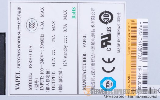 HP Aruba 300W AC Netzteil PSU JC087A 5800 5820X Switch 100V - 240V Wechselstrom