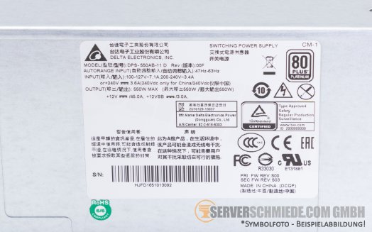 HP CL3100 550W 80 Plus Platinum  PSU Netzteil DPS-550AB-11 D