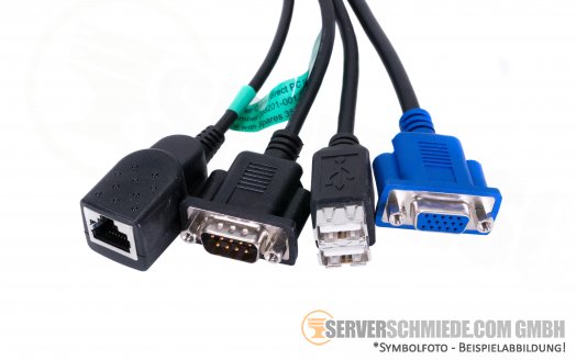 HP Local I/O SUVI Diagnostic cable 1x iLO to 1x RJ45 2x USB 1x VGA 1x RS232 358201-001