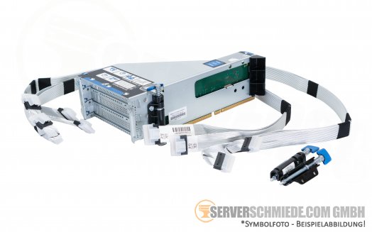 HP DL380 Gen10 4-port Slim SAS NVMe Riser + Cage + cables 873732-B21 - Bay-2 expansion 8x to 16x U.2 U.3 NVMe +NEW+