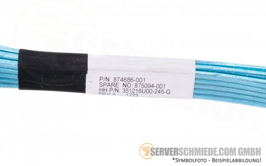 HP DL380 Gen10 85cm SAS Kabel Cable 4x SFF-8087 winkel 4x SFF-8087 gerade 874686-001