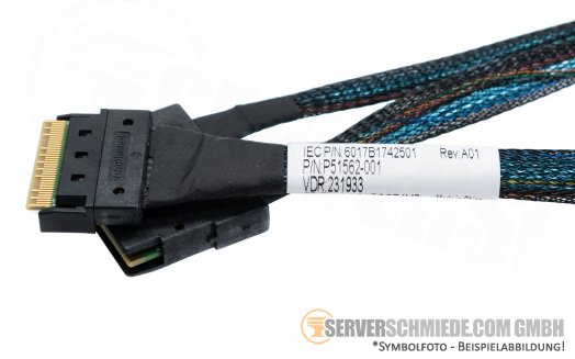HP Tri-Mode NVMe SAS SATA 8x SFF cable 1x SFF-8654 gerade to 2x SFF-8087 gerade DL380 Gen10 Plus P55467-B21