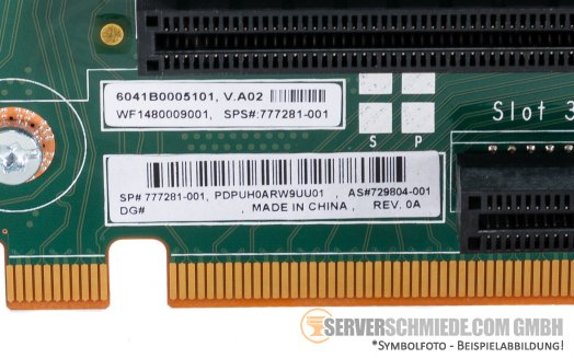 HP 3x x8 PCIe 3.0 Riser incl. cage DL380 Gen9 777281-001