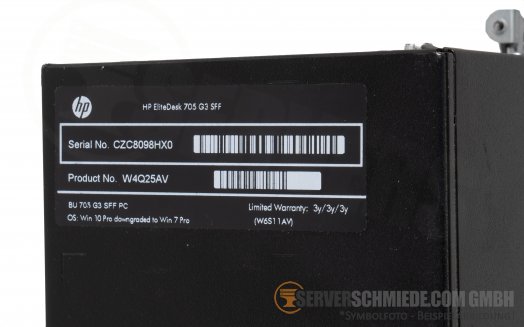 HP EliteDesk 705 G3 SFF Business PC AMD Pro A12-8870 4x 3,70GHz 256GB SSD 8GB RAM PC-F094-SF