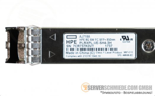 HP  8Gb FC SFP+ Transceiver 850nm SR LC LC 468508-001 468508-002 AFBR-57D7APZ-HP4 Fibre Channel