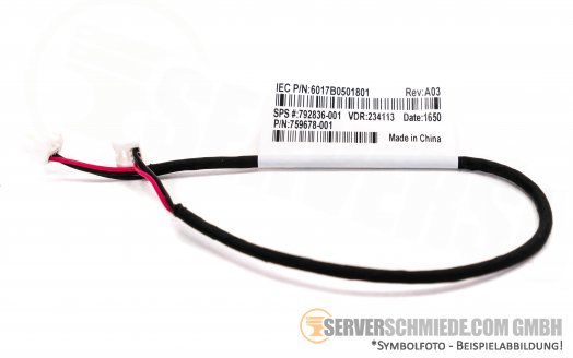HP Gen9 Gen10 Cache Module Power Cable 20cm 792836-001 759678-001