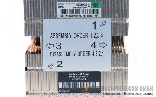 HP Heatsink CPU Kühler 2U LGA-3647 Superdome Flex Chassis SAP HANA 875264-001