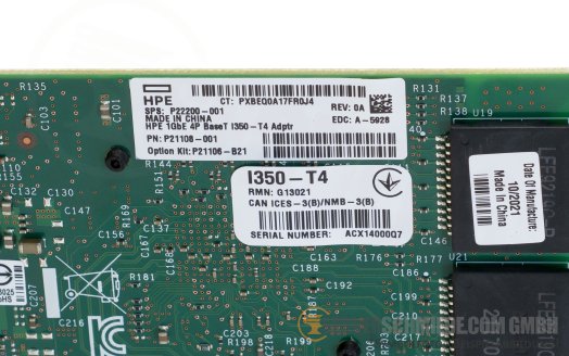 HP Intel i350-T4 4x 1 Gb RJ-45 PCIe x4 Controller Ethernet Netzwerk P21108-001