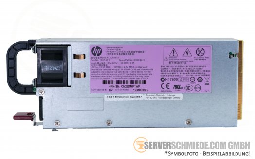 HP J9581A E3800 400W AC Netzteil PSU Switch 110V - 240V Wechselstrom 0957-2311