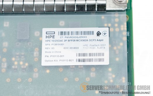 HP MCX562A-ACAI 2x 10/25GbE SFP28 PCIe x16 3.0 OCP3 Ethernet Network Controller P10112-B21 Gen10 Plus RoCE RDMA