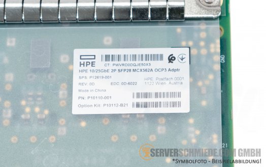 HP MCX562A-ACAI 2x 10/25GbE SFP28 PCIe x16 OCP3 Ethernet Network Controller P10112-B21 Gen10 Plus RoCE RDMA