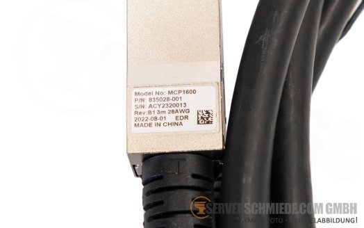 HP Mellanox Arista 3m DAC Network IB 1x 40Gb QSFP+ to 1x 40Gb QSFP+ Copper Original MCP1600 834973-B25