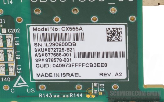 HP Mellanox ConnectX-5 CX555A 1x 100Gb QSFP28 Infiniband Network Controller PCIe 3.0 x16 872725-B21
