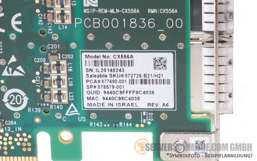 HP Mellanox ConnectX-5 CX556A 841QSFP28 2x 100GbE QSFP28 PCIe x16 Controller Ethernet Netzwerk 878579-001
