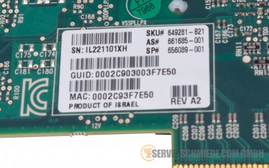 HP Mellanox 2x 10/40Gb Network Ethernet 56Gb Infiniband CX354A Controller PCIe x8 MCX354A-FCBT 649281-B21