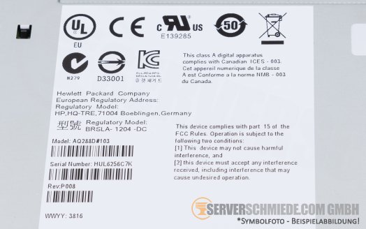 HP StorEver MSL2024 3040 4048 8096 2,5TB / 6,25TB LTO6 LTO-6 SAS 6G Ultrium 6250 Tape Drive Bandlaufwerk 706824-001 C0H27A