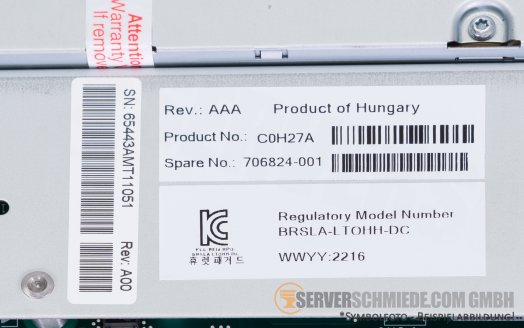 HP StorEver MSL2024 3040 4048 8096 2,5TB / 6,25TB LTO6 LTO-6 SAS 6G Ultrium 6250 Tape Drive Bandlaufwerk 706824-001 C0H27A