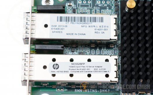 HP NC552SFP 2x 10GbE SFP+ PCIe x8 Ethernet Network Controller 614203-B21 615406-001