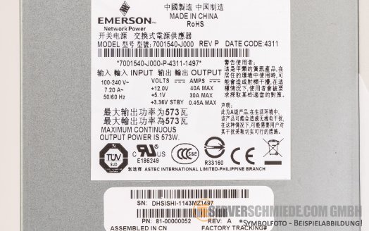 HP P2000 G3 MSA 573W Netzteil PSU  HP 592267-001