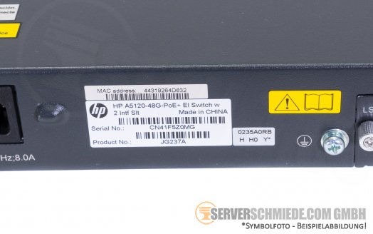 HP ProCurve A5120-48G-PoE+ EI Switch JG237A 48x 1GbE POE RJ-45 4x Gigabit LWL SFP 19