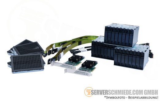 HP ProLiant DL380 Gen10 24 Bay SFF U.3 NVMe SAS Expansion Kit - MR416i Tri-Mode Controller + 24x SFF U.3 drive cage NVMe + SAS + SATA + Raid