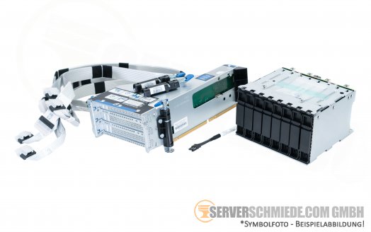 HP ProLiant DL380 Gen10 8x to 16x U.2 NVMe Express Bay Enablement Kit incl. cage - backplane - cables - riser